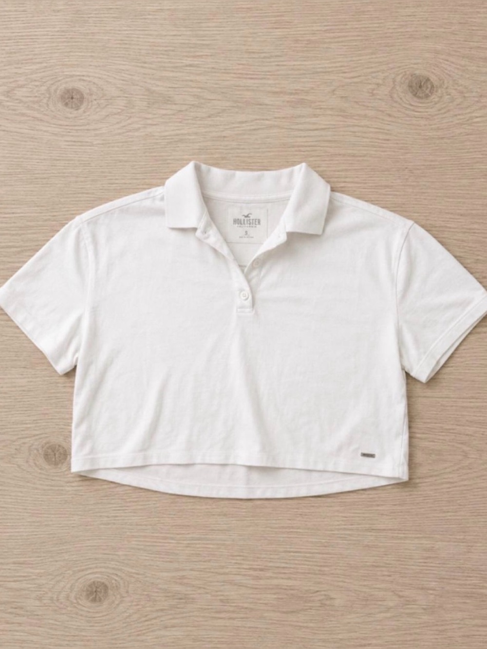 Hollister White Cropped Girls' Polo Shirt